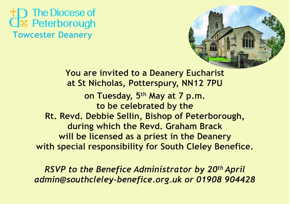 Forthcoming Events in the Tove Benefice
